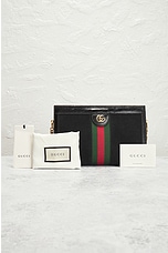 FWRD Renew Gucci Ophidia Leather Suede Shoulder Bag in Black, view 9, click to view large image.