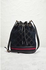 FWRD Renew Gucci GG Bucket Bag in Blue, view 2, click to view large image.