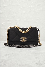 FWRD Renew Chanel Quilted Velvet Chain Shoulder Bag in Black, view 2, click to view large image.