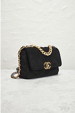 FWRD Renew Chanel Quilted Velvet Chain Shoulder Bag in Black, view 4, click to view large image.