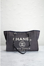 FWRD Renew Chanel Deauville Tote Bag in Black, view 2, click to view large image.