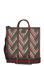 FWRD Renew Gucci GG Supreme Canvas Leather Tote Bag in Multi, view 1, click to view large image.