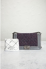FWRD Renew Chanel Quilted Tweed Chain Boy Bag in Silver, view 9, click to view large image.