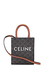 FWRD Renew Celine Vertical Cabas Triomphe Handbag in Brown, view 1, click to view large image.
