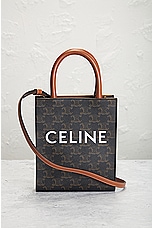 FWRD Renew Celine Vertical Cabas Triomphe Handbag in Brown, view 2, click to view large image.