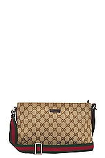FWRD Renew Gucci GG Canvas Sherry Shoulder Bag in Beige, view 1, click to view large image.