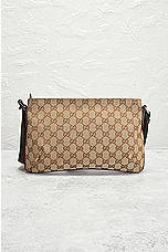 FWRD Renew Gucci GG Canvas Sherry Shoulder Bag in Beige, view 3, click to view large image.