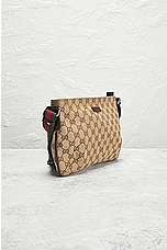 FWRD Renew Gucci GG Canvas Sherry Shoulder Bag in Beige, view 4, click to view large image.