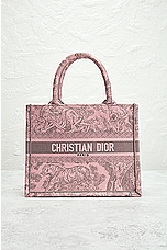 FWRD Renew Dior Toile De Jouy Embroidery Book Tote Bag in Pink, view 2, click to view large image.