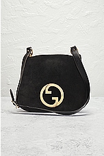 FWRD Renew Gucci Leather Interlocking G Shoulder Bag in Black, view 2, click to view large image.