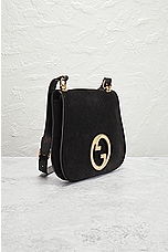 FWRD Renew Gucci Leather Interlocking G Shoulder Bag in Black, view 4, click to view large image.