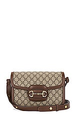 FWRD Renew Gucci Horsebit Shoulder Bag in Beige, view 1, click to view large image.