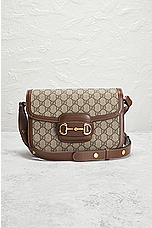 FWRD Renew Gucci Horsebit Shoulder Bag in Beige, view 2, click to view large image.