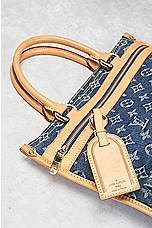 FWRD Renew Louis Vuitton Monogram Denim Tote Bag in Blue, view 7, click to view large image.