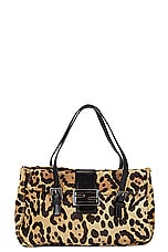 FWRD Renew Fendi Leopard Shoulder Bag in Tan, view 1, click to view large image.