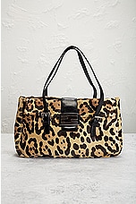 FWRD Renew Fendi Leopard Shoulder Bag in Tan, view 2, click to view large image.