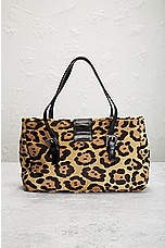FWRD Renew Fendi Leopard Shoulder Bag in Tan, view 3, click to view large image.