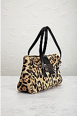 FWRD Renew Fendi Leopard Shoulder Bag in Tan, view 4, click to view large image.
