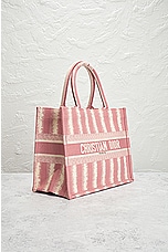 FWRD Renew Dior Canvas Striped Book Tote Bag in Pink, view 4, click to view large image.