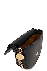 FWRD Renew Stella McCartney Medium Frayme Flap Shoulder Bag in Black, view 4, click to view large image.