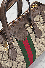 FWRD Renew Gucci GG Supreme Ophidia 2 Way Handbag in Beige, view 7, click to view large image.