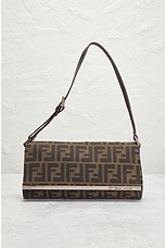 FWRD Renew Fendi Zucca Shoulder Bag in Brown, view 2, click to view large image.