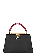 FWRD Renew Louis Vuitton Taurillon Capucines Handbag in Black, view 1, click to view large image.