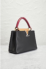 FWRD Renew Louis Vuitton Taurillon Capucines Handbag in Black, view 4, click to view large image.