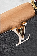 FWRD Renew Louis Vuitton Taurillon Capucines Handbag in Black, view 5, click to view large image.