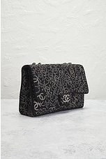 FWRD Renew Chanel Coco Mark Double Chain Flap Shoulder Bag in Black, view 4, click to view large image.