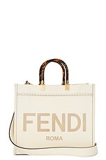 FWRD Renew Fendi Sunshine 2 Way Tote Bag in Ivory, view 1, click to view large image.