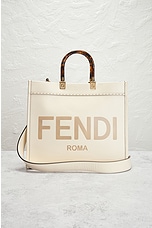 FWRD Renew Fendi Sunshine 2 Way Tote Bag in Ivory, view 2, click to view large image.