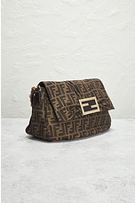 FWRD Renew Fendi Mia Zucca Chain Shoulder Bag in Brown, view 4, click to view large image.