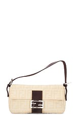FWRD Renew Fendi Zucca Mama Baguette Shoulder Bag in Cream, view 1, click to view large image.