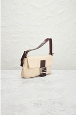 FWRD Renew Fendi Zucca Mama Baguette Shoulder Bag in Cream, view 4, click to view large image.