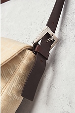 FWRD Renew Fendi Zucca Mama Baguette Shoulder Bag in Cream, view 9, click to view large image.