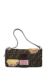 FWRD Renew Fendi Zucca Mama Baguette Shoulder Bag in Brown, view 1, click to view large image.