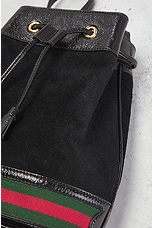FWRD Renew Gucci Suede Leather Bucket Bag in Black, view 5, click to view large image.