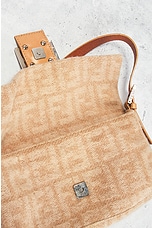FWRD Renew Fendi Wool Baguette Shoulder Bag in Beige, view 6, click to view large image.