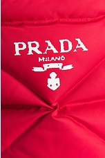 FWRD Renew Prada Padded Nylon Tote Bag in Red, view 6, click to view large image.