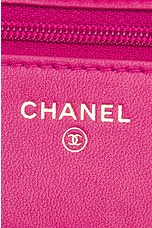 FWRD Renew Chanel Lambskin Wallet On Chain Bag in Pink, view 5, click to view large image.