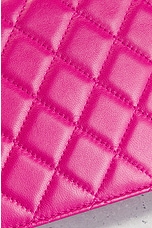 FWRD Renew Chanel Lambskin Wallet On Chain Bag in Pink, view 8, click to view large image.