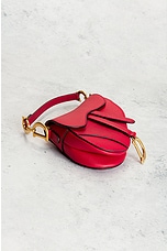 FWRD Renew Dior Leather Saddle Bag in Red, view 4, click to view large image.