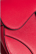 FWRD Renew Dior Leather Saddle Bag in Red, view 6, click to view large image.