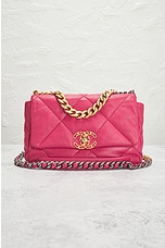 FWRD Renew Chanel Quilted 2 Way Chain Flap Shoulder Bag in Red, view 2, click to view large image.