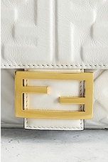FWRD Renew Fendi Zucca Mama Baguette 2 Way Shoulder Bag in White, view 6, click to view large image.