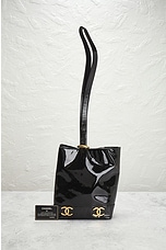 FWRD Renew Chanel Triple Coco Patent Shoulder Bag in Black, view 9, click to view large image.
