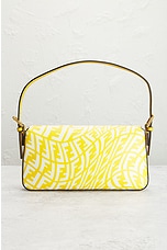 FWRD Renew Fendi Vertigo Zucca Baguette Shoulder Bag in Yellow, view 3, click to view large image.