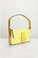 FWRD Renew Fendi Vertigo Zucca Baguette Shoulder Bag in Yellow, view 4, click to view large image.