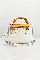 FWRD Renew Gucci Diana Bamboo 2 Way Handbag in Ivory, view 2, click to view large image.